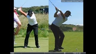 Jon Rahm golf swing  Long Iron faceon amp downtheline July 2017 [upl. by Longo525]