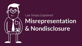 Misrepresentation and Nondisclosure  Contracts  Defenses amp Excuses [upl. by Steele]