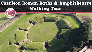 CAERLEON ROMAN BATHS amp AMPHITHEATRE WALES  Walking Tour  Pinned on Places [upl. by Paske]