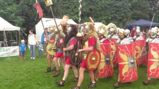 Roman Reenactment at the Amphitheatre in Caerleon Marching In [upl. by Elad]