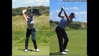 Justin Thomas golf swing  Long Iron faceon amp downtheline July 2017 [upl. by Samalla442]